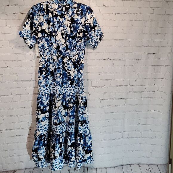Lapis blue and white floral midi dress NWT - Picture 9 of 12